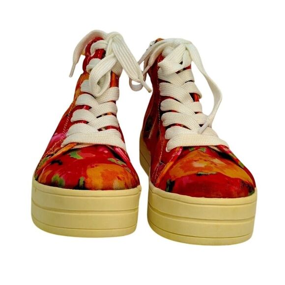 Rocket Dog Jazzin Womens Pink/Red Platform High Top Zippered Sneakers- Size 10M - Picture 3 of 7
